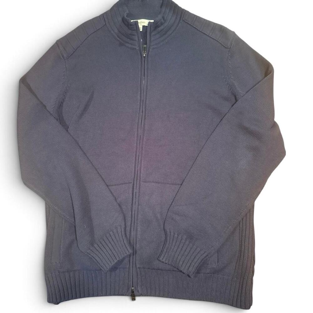 Calvin Klein Men’s XL Navy Full Zip Ribbed Knit Sweater